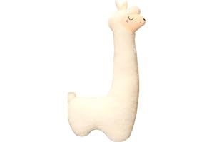 CREWELL 100cm Alpaka Kuscheltier,Alpaka Kissen Seitenschläfer Alpaka Plüschtier Alpaca Stofftier Alpaka Seitenschläferkissen Plüschtier Alpaka Geschenk für Freunde Kinder(Weiß)