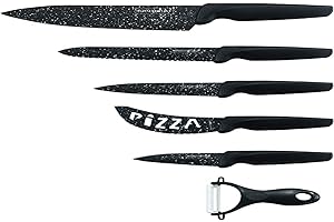 ROYALTY LINE Royaltyline RL-MB5N - Juego de cuchillos de acero inoxidable con revestimiento antiadherente (6 unidades)
