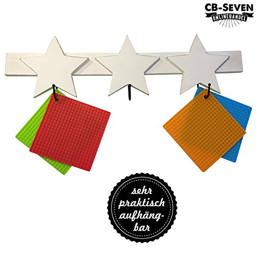 cb-seven’s 4-in-1 Profi Silikon-Topfuntersetzer Topflappen, 4er Set, bunt - 6