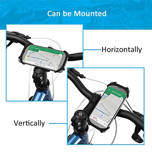 Cycling GPS Phone Mount, durevole antiscivolo in silicone bicicletta supporto, telefono cellulare, supporto flessibile universale per auto per telefoni smartphone e tutti i manubri di bici/moto nero