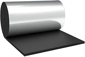 AITAF Aislante Termico Autoadhesivo para Paredes Interiores, Núcleo de Espuma Ignífugo Insonorización Aluminio Térmico Reflexivo Aislante Radiadores, para Pared, Pisos, Aticos, Garaje, Espesor de 5 mm (Siz