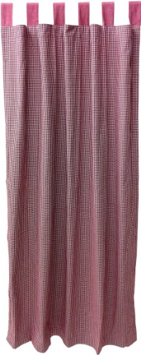 Tadpoles Double Sided Tab Top Single Curtain Panels, Red, 84"