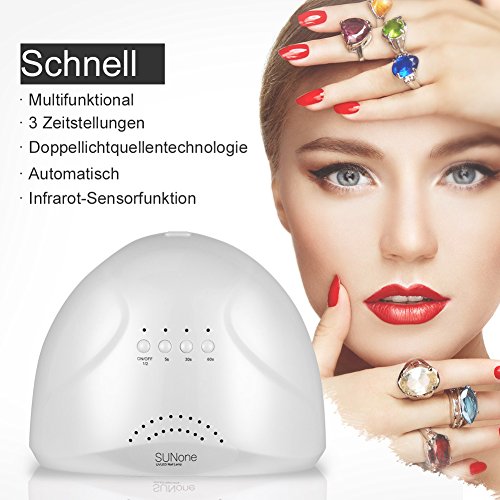 GHB Nageltrockner UV Lichthärtungsgerät Professionelle Nagellack Trocknet 48W/24W mit 3 Timer - 3