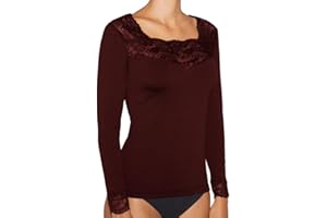 YSABEL MORA T-Shirt Termica Nera in Pizzo a Maniche Lunghe