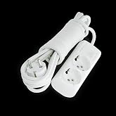 Wired 2-Piece Grounded Group Socket Plug Coupler 1 Meter Multi-Hang Extension Cable Keyless