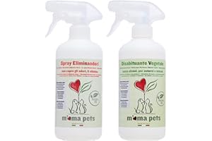 M' MA PETS Mama Pets Kit Spray Repelente Vegetal y Eliminador de Olores para Perros y Gatos 2x500ml
