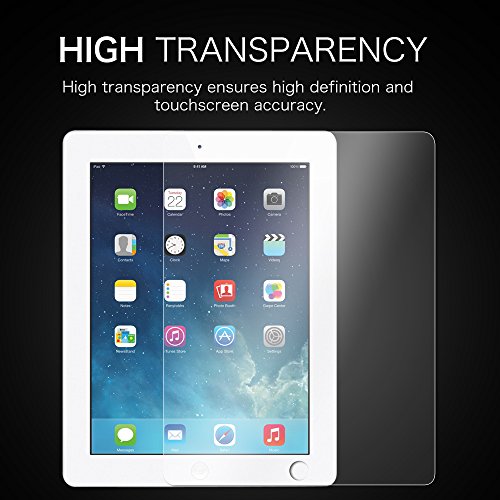 Fintie iPad 2 / 3 / 4 Panzergla Schutzfolie – Klar HD 9H stark kratzfest Hartglas Displayschutzfolie Glasfolie Screen Protector Displayschutz Folie Displayfolie für Apple iPad 2 / iPad 3 / iPad 4 - 3