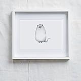 Fine Art Druck auf hochwertige Künstlerpapier von Hahnemühle Charakter Katze Katie Kunstdruck für Kinderzimmer .