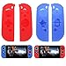 Produktbild weiche Silikon hülle Tasche Cover Case für Nintendo Switch Joy-Con Controller Aohro [2 Paar] Anti-Rutsch Hülle Joy Con Gel Protector Gamepad Skin Schutz Silikonhülle Nintendo Switch Schutzhülle Stockhalterhülle Joy Con Case(Rot + Blau)