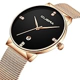 Uhr, Herrenmode Edelstahl Klassische beiläufige Uhr mit Milanese Mesh Band, wasserdicht lässig Analog Quarz Kleid Armbanduhr