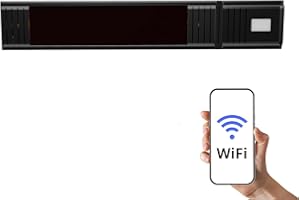 HOME>IT HOME It® Chauffage Exterieur Terrasse Mural WiFi | Chauffage Terrasse Infrarouge 1500W avec Verre Schott, 2 Puissances, IP65, App & Télécommande, Noir