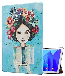 SwooK [Wake/Sleep] Stand Tri Fold Flip Cover Case for Lenovo Tab M10 HD 2nd Gen TB-X306X / Smart Tab M10 HD 2nd Gen TB-X306F Stand Flip Case Cover (Reading Girl)