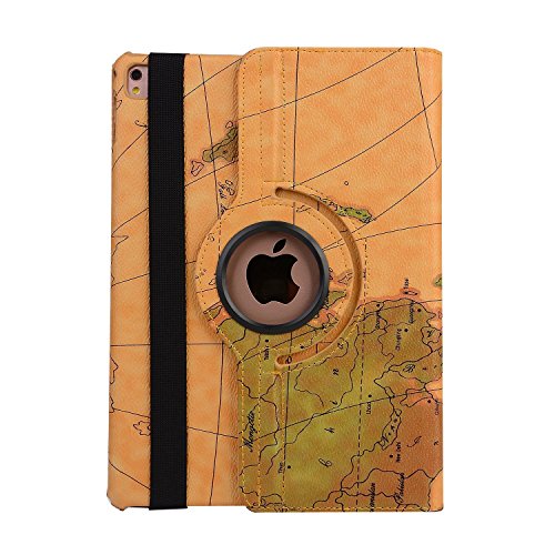 Apple iPad Pro 9,7 Smart Cove , elecfan ® 9.7 Zoll 360 Grad Drehbaren PU Leder hülle leder Smart schutzhülle für iPad Pro 9.7 Map Muster Multi Funktion mit eingebauter Magnet für Schlaf Spur Feature Standplatz (iPad Pro 9.7, Map-grün) - 6