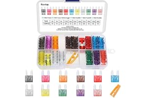 Rovtop 150Pcs Mini Fusibles Coche Pequeño - Mini Fuse Surtido Fusible de Cuchilla Pequeño para Camión con un Fórceps y Estuche de Almacenamiento（2A 3A 5A 7,5A 10A 15A 20A 25A 30A 35A 40A）