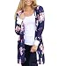 Produktbild EARS - Frauen Langarm bedruckt Schal Kimono Strickjacke (XL, Blau)