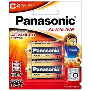 Panasonic Alkaline C Battery, Pack of 2