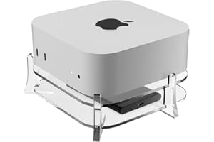 CaSZLUTION - Mac Mini M4 Halterung mit externem SD-Speicherplatz, transparenter Acryl-Computerständer für Mac Mini M4/M4 Pro 2024, verbesserte Kühlung, einfacher Zugriff auf