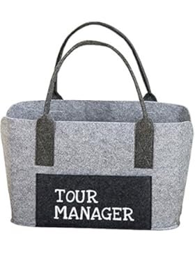 Shoppingtasche mit Frontfach rot/grün/grau Filz (grau)