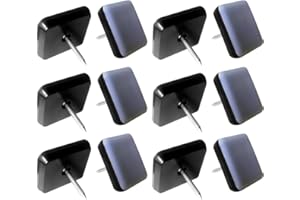 HICYCLE2 12/40 piedini per sedie da 2,5 cm, con chiodi, per moquette o pavimenti in legno, con cancellazione del rumore in teflon (12, quadrati, 25 x 25 mm)