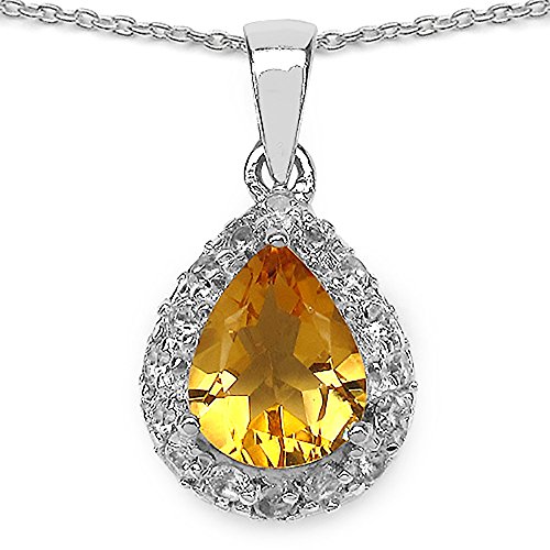 2.33 Cts Citrine in 3.65 Gms Silver Designer Pendant for Woman