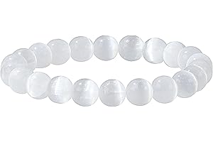 Ouubuuy Crystal Bracelet,8mm Natural Gemstone Bead Bracelet,Healing Crystal Bracelet for Women Men