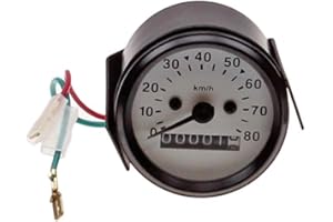 STREETPARTS24 Tacho 60mm beleuchtet, Weißes Ziffernblatt, 80 km/h passend für Hercules Prima 2 3 4 5, Simson S50 S51 S70, Zündapp, Kreidler, Puch – Klassik Mofa Moped Tachometer Oldtimer