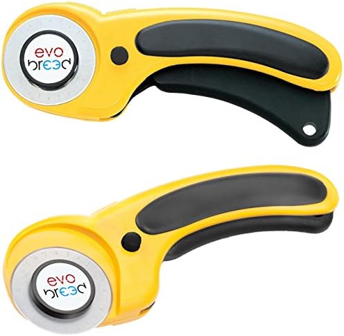 Rotary Cutter 45mm / Paper Cutter / Fabric Cutter for Quilting, Dressmaking &amp; Sewing - Cutting Tool for Cutting Fabric, Card, Paper, Leather - Lighter &amp; Less Bulky - Easy Grip &amp; Sharp Steel Blade Cuts Multiple Layers - Can Be Used Left Handed