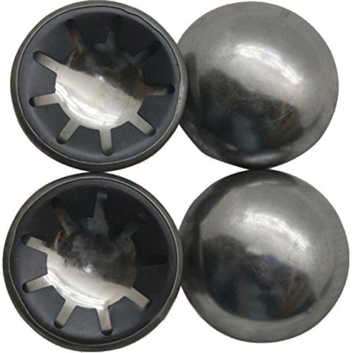 4 Stück DKB Federstahl Sicherungsring m. Metallkappe für Achsen 20mm, Abschlußkappe Sicherungskappe Befestigungkappe Sackkarrenrad - Bollerwagen