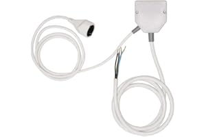 Xavax Küchenanschlussverteiler Power Splitter für Kochfeld und Backofen (Küchenanschlussbox, für Herdanschlussdose, 2 m, 3x 16 A, max. 11 kW, geringe Einbautiefe) weiß