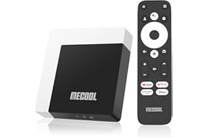 Android TV Box 14.0, MECOOL KM7 Plus Smart TV Box 4K HDR 2GB 16GB Soporte 2.4G/5.0G/BT 5.0/AV1 GTV Reproductor Multimedia de transmisión remota con Amlogic S905Y4 Netflix Asistente de Google