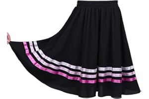 Rswnyirn Kids Girls Swing Skirts Full Circle Ballet Character Skirt Dance Dress for Balleria Stage Performance