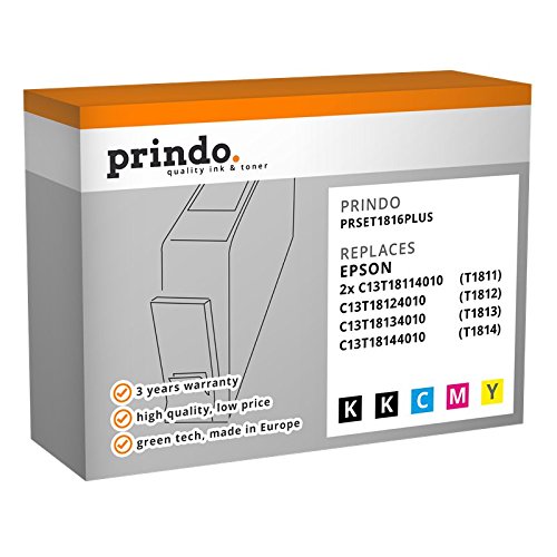 kompatibel mit Epson 2x T1811 + 1x T1812 + 1x T1813 + 1x T1814 Prindo PRSET1816Plus (374899)