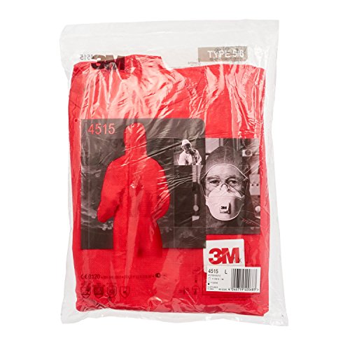 3M 4515RL Schutzanzug, Typ 5/6, Größe L, Rot - 5