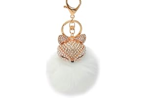 SOIMISS Peluche Balle Porte- Clés avec Strass Renard Porte- Clés Vert Pom Pom Porte- Clés pour Femmes Voiture Pendentif