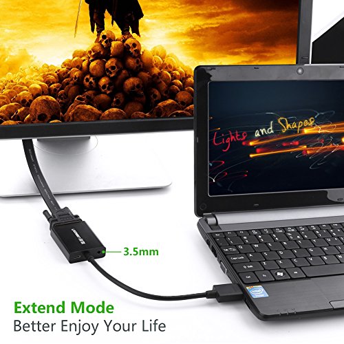 UGREEN HDMI auf VGA kabel Adapter 1080P HDTV Aktiv Audio Übertragung Konverterkabel mit hochwertigem Aluminiumgehäuse unterstützt  für PC Laptop , Chromebook, Raspberry Pi,  Macbook Schwarz - 4