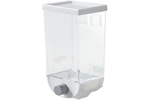 CWOQOCW Innovador dispensador de pared, transparente y fácil de reponer café, frutos secos, azúcar (1 litro blanco)
