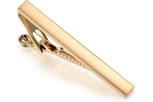 UJOY Mens Tie Clip/Pin, Tie Clip Bar Set, Copper Metal Gold Tie Clip/Pin for Men with Gift Box