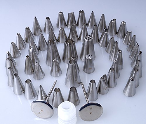 52 tlg Spritztüllen Edelstahl Garniertülle Tüllen Blumennagel Set Torte Deko - 3