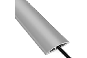 SEGNAYEN Couvre-câble de Sol, Protecteur de câble de Sol en Caoutchouc de 2 m, Couvre-câbles Gris pour câbles, Canal de Cordon de Sol prédécoupé pour intérieur, Maison, Bureau, Salle de Sport, Tapis