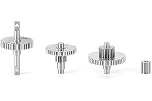 INJORA Acciaio Inossidabile Set di Ingranaggi di Trasmissione per TRX4M 1/18 RC Crawler Auto Upgrade (24.4:1)