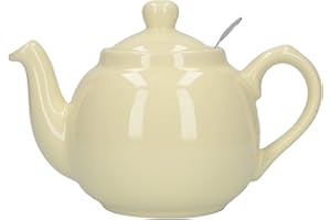 London Pottery Farmhouse Loose Leaf Teapot with Infuser, Ceramic, Ivory, 6 Cup (1.5 Litre), Off-white