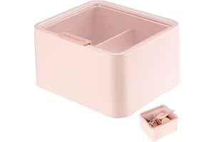 SYBDXJ Cotton Pad Holder Dispenser, Bathroom Makeup Organizer, Cotton Bud Dispenser Storage Container Jars for Bathroom Bedroom Dressing Table Floss Cotton Balls Cotton Swabs Qtip Holder Dispenser (pink)