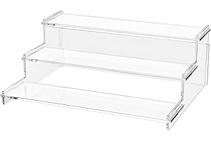Kacunoki 3-Stufig Acryl Display Ständer Transparente Riser Display Regal für Pop Figuren Nagellack Gewürz Cupcake Schmuck Desktop Klar Lippenstift Nagellack Organizer