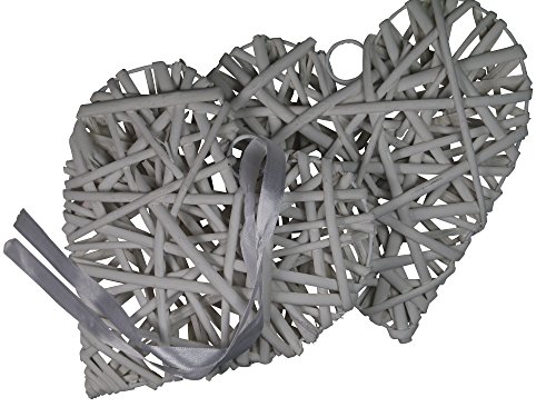 Deko Hänger „Weißes Herz“ 2 Stück je 20 cm - 4