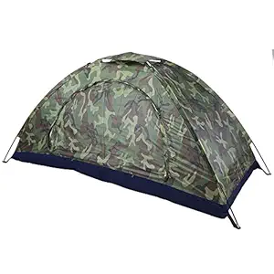 IRIS Camping Tent 2 Person 3 Season Camouflage Dome Tent Easy Setup Outdoor Tent for Camping Hiking (200 X 150 X 110 cm)