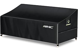 AWNIC Funda Sofa Exterior Impermeable 3 Plazas Funda de Muebles de Jardín Impermeable Resistente a los Rayos UV y al Desgarro Cubre Sofa 420D Polyestere Funda Sillon Terraza 220x85x61/71cm