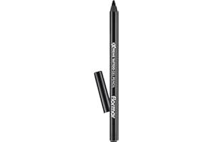 Flormar Extreme Tattoo Gel Pencil – Eyeliner Gel Waterproof Effet Tattoo – Crayon Pailleté Prune Hautement Pigmenté – Maquillage Yeux Longue Tenue pour Femme, 006 Onyx