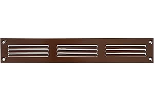 ABOUT VENT 300x50mm Rejilla de Ventilación de Acero Marrón con Mosquitera - Rejillas de Ventilación Metálicas
