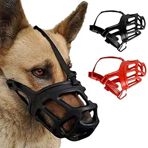 Petlicious & More Imported Breathable Basket Muzzles for Small, Medium, Large and X-Large Dogs, Barking and Chewing, Best for Aggressive Dogs (Size - L, Large, No.4) - Color May Vary