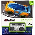 D-Power 4 Wheel DIY Remote Control Car | Build your own RC Car for Kids | Scale 1:32, Orange